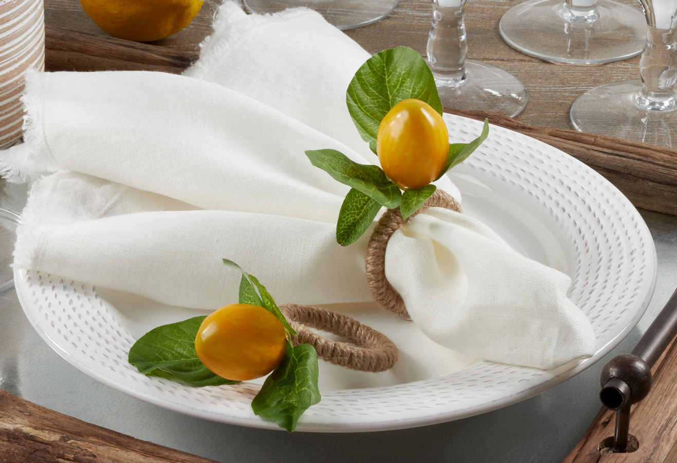Lemon Napkin Rings - Set of 4