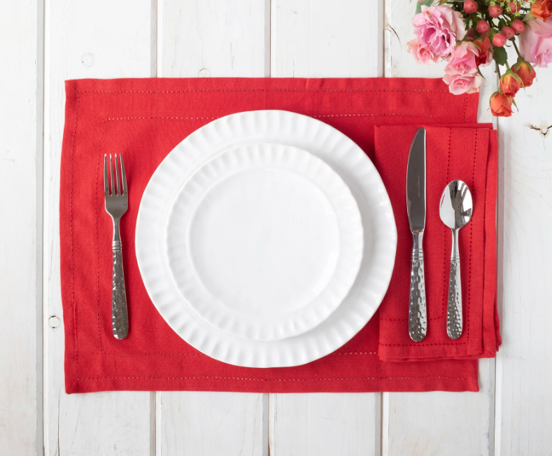 Vietri Cotone Linens Placemats with Double Stitching - Set of 4