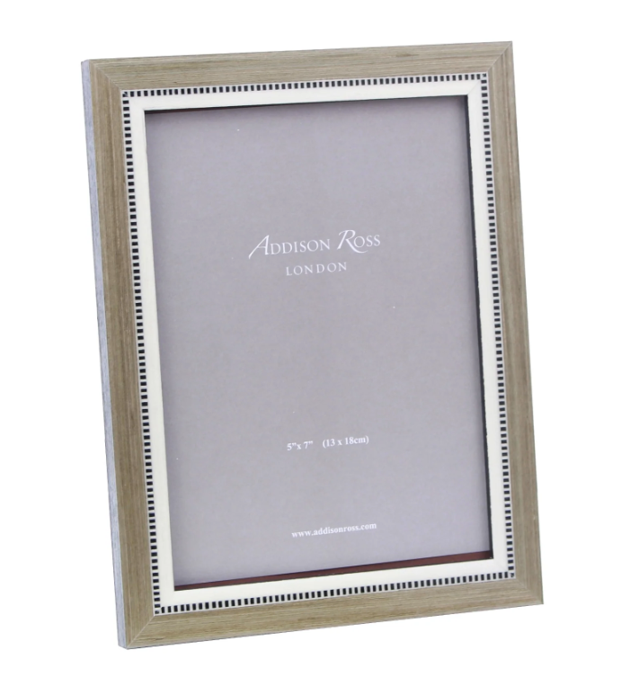 Wood Veneer & Mother of Pearl Marquetry Frame