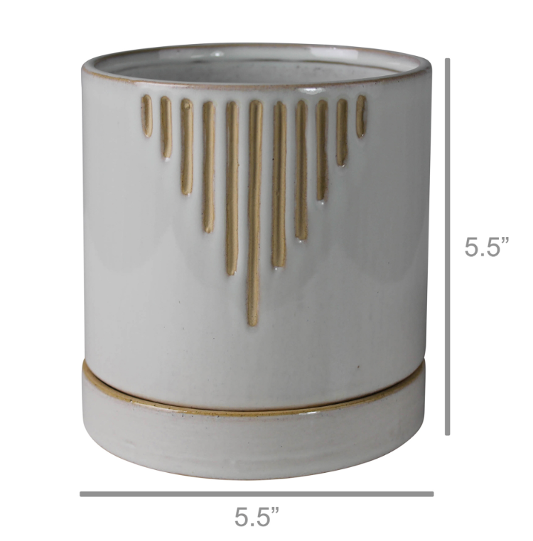 Amos Planter with Saucer - Final Sale 40% off in cart