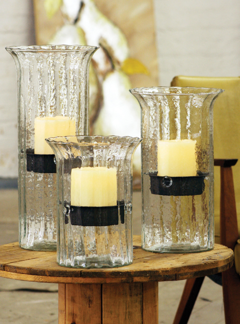 Ribbed Glass Candle Cylinder