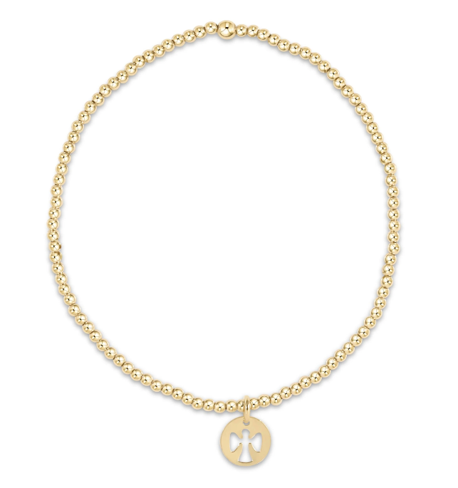 E Newton Classic Gold Bead Bracelet - Guardian Angel