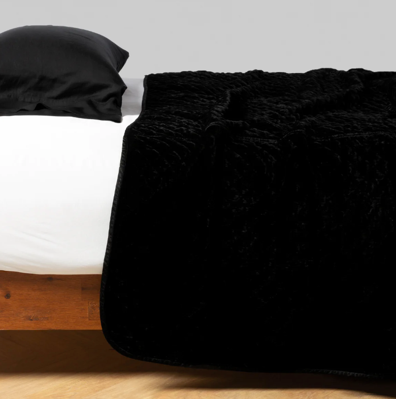 Silk Velvet Quilted Coverlet