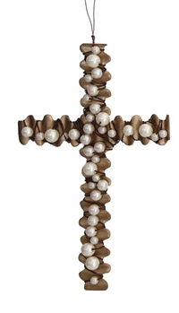 Beaded Wire Cross Ornament