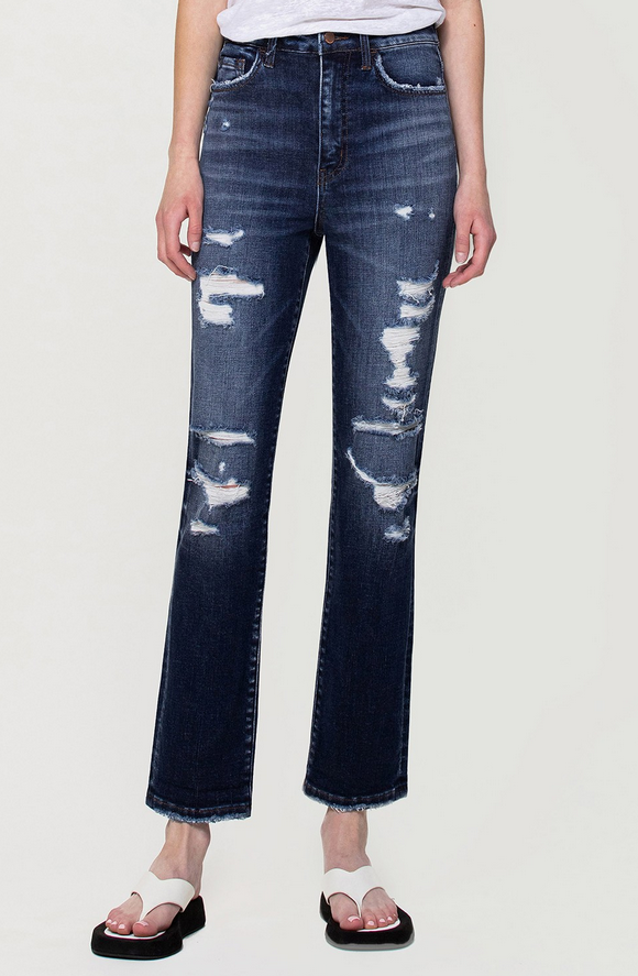 Liz Distressed Super High Rise Denim - Final Sale