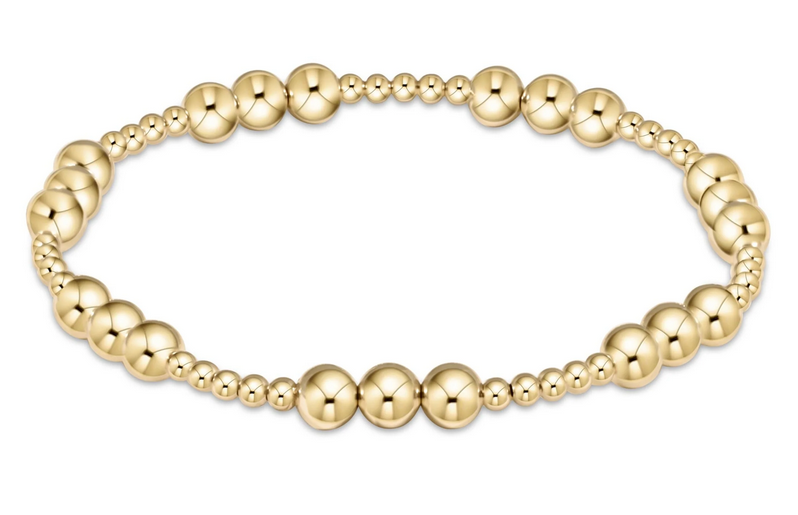 E Newton Classic Joy Pattern Bead Bracelet - Gold