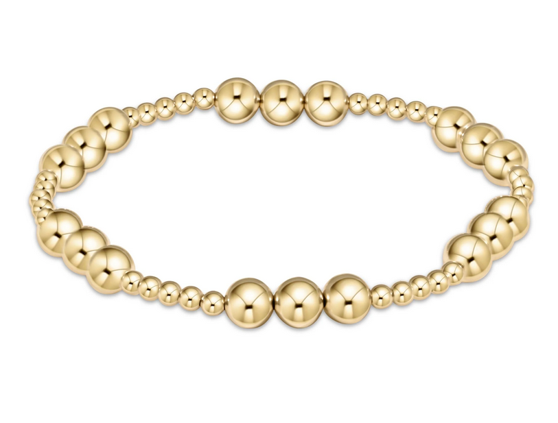 E Newton Classic Joy Pattern Bead Bracelet - Gold