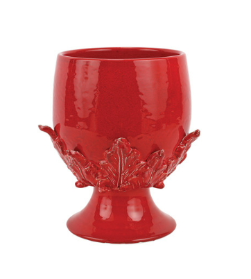 Vietri Rustic Garden Acanthus Leaf Footed Cachepot