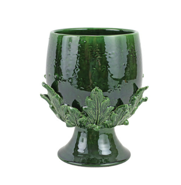 Vietri Rustic Garden Acanthus Leaf Footed Cachepot