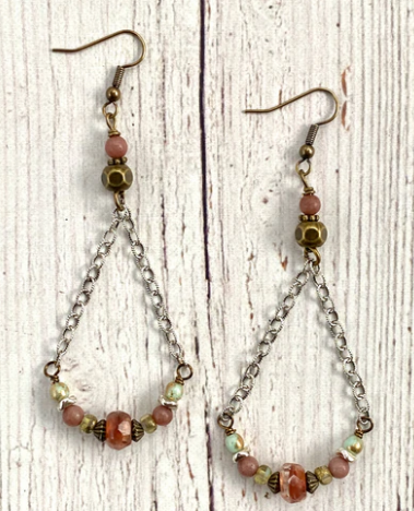 Inspire Designs Dusty Rose Earrings - Final Sale