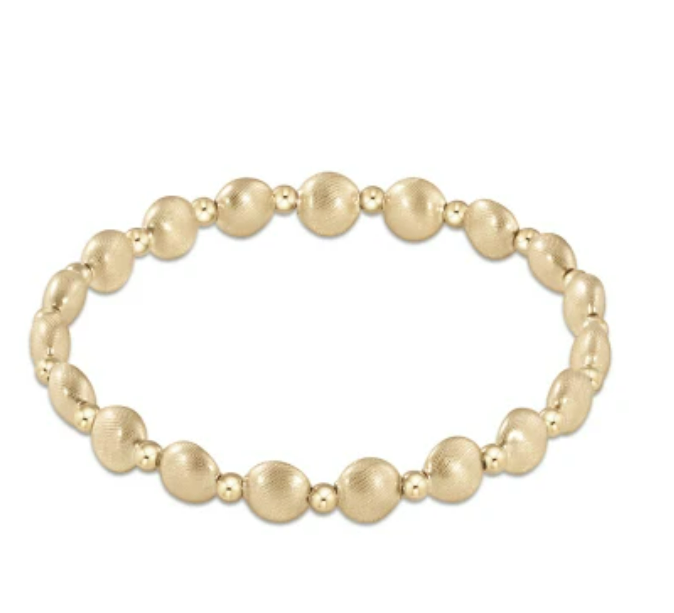 E Newton Honesty Gold Grateful Pattern 6mm Bead Bracelet