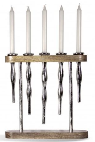 Montes Doggett Nickle Candle Holder: 5 Candles