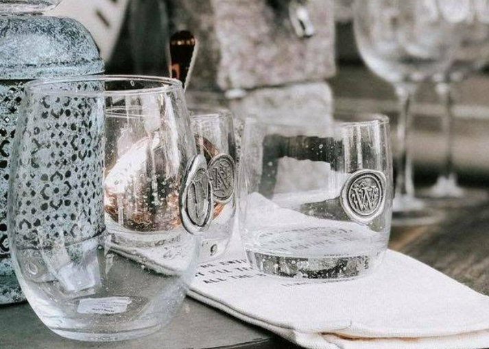 Initial Stemless Wine Glass