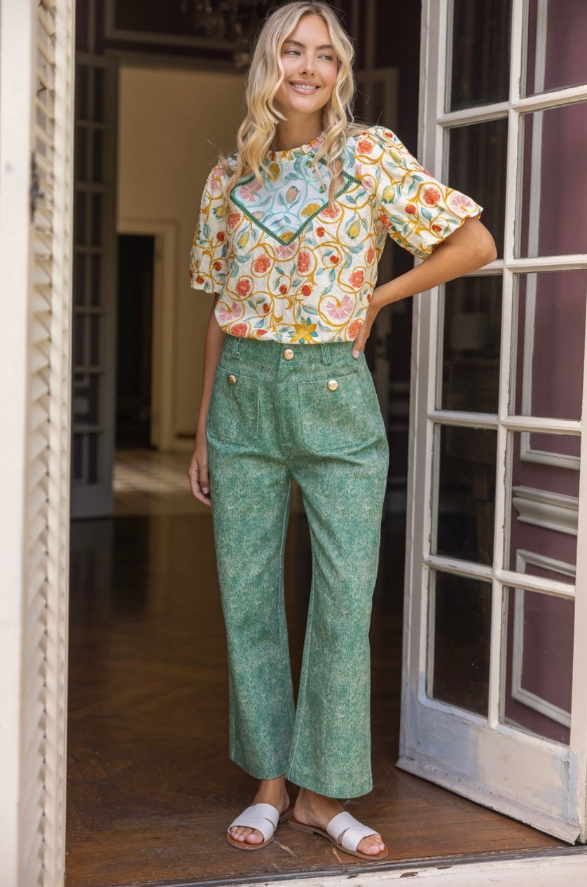 Gurla Green Straight Leg Pants