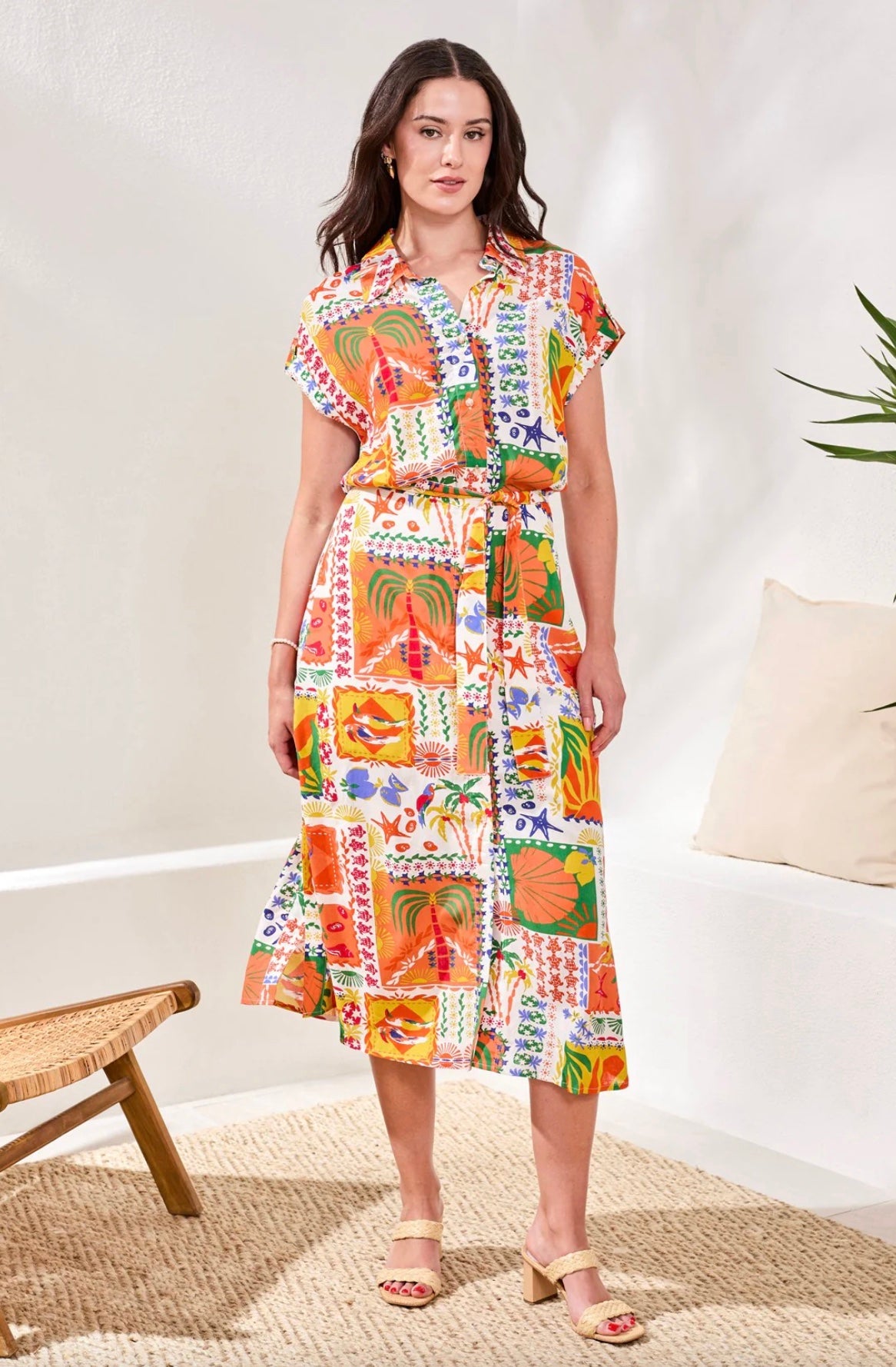 cotton throw on dress BEATRICE- your dreamy, throw-on-and-go cotton midi dress with just the right amount of detail. Made from soft, lightweight 100% cotton with all-over embroidery, she's floaty, breathable, and made for long summer days. #
