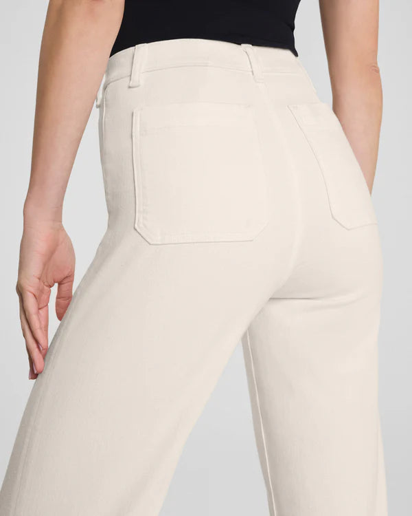 SPANXshape Authentic 360 Easy Flare Jeans with Patch Pockets - Alabaster