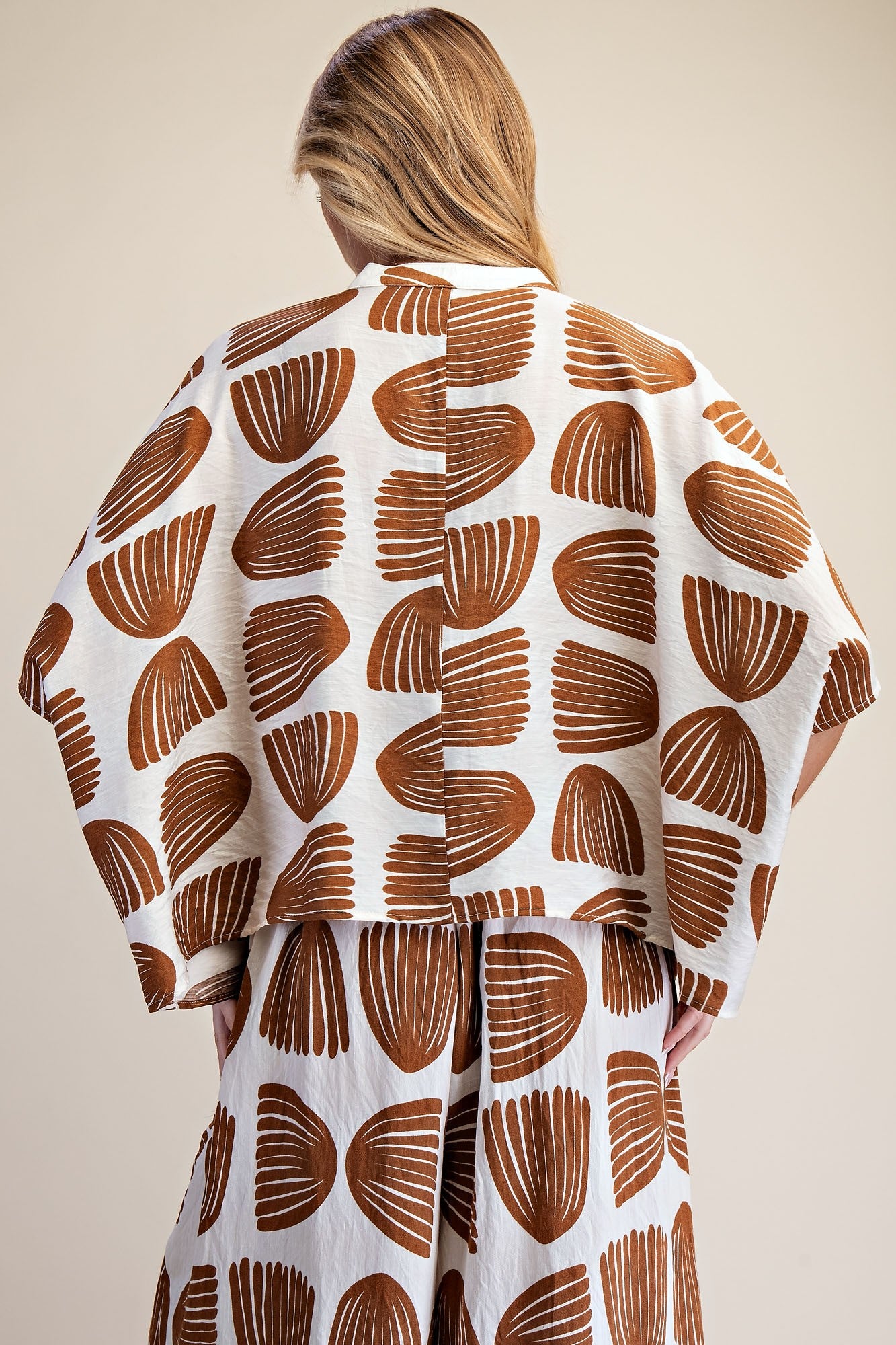 Ezri Frond Print Oversized Top