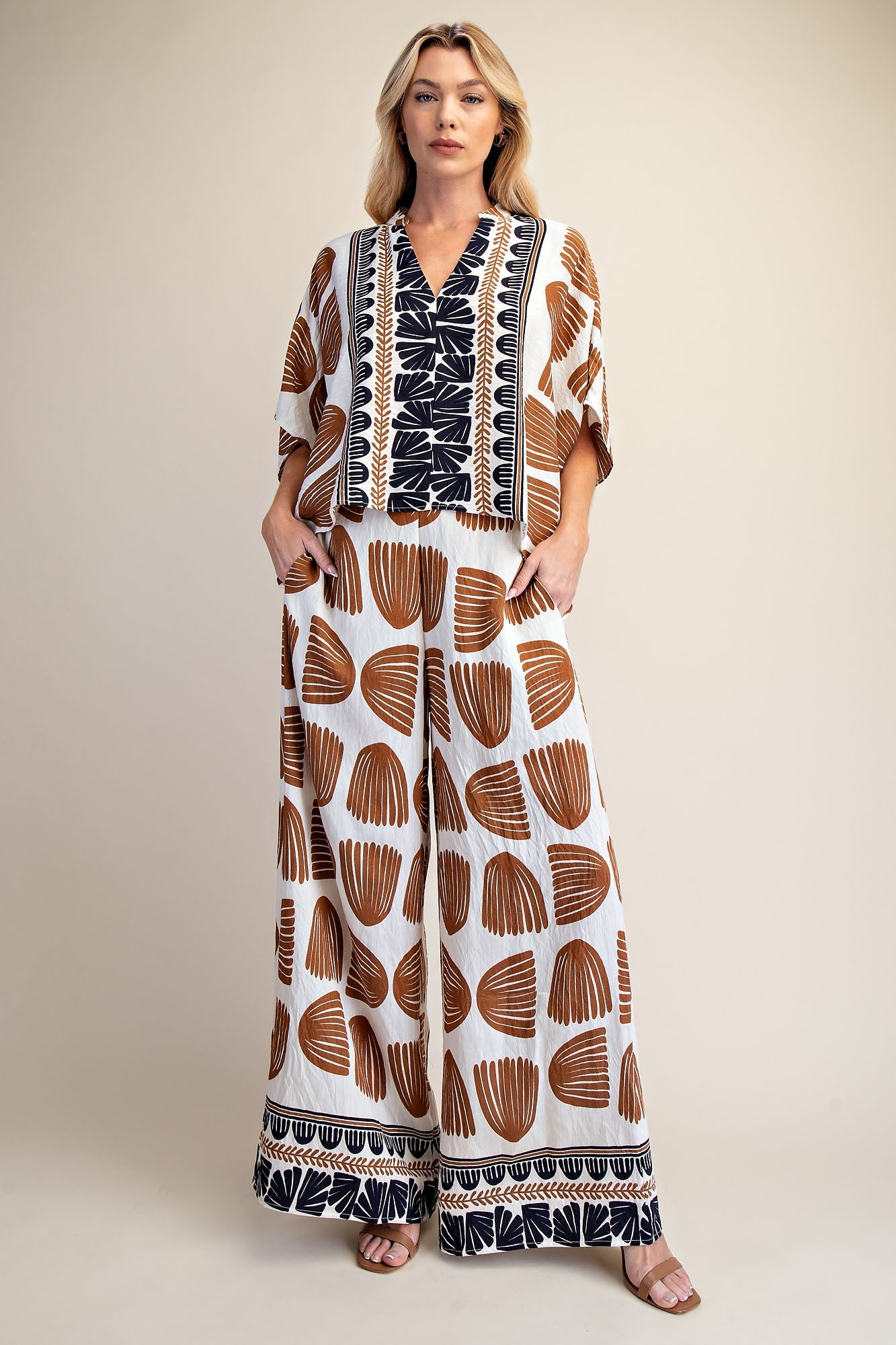 Ezri Frond Print Oversized Top