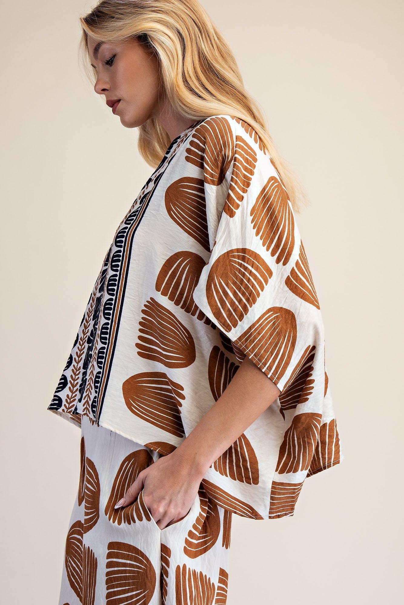 Ezri Frond Print Oversized Top