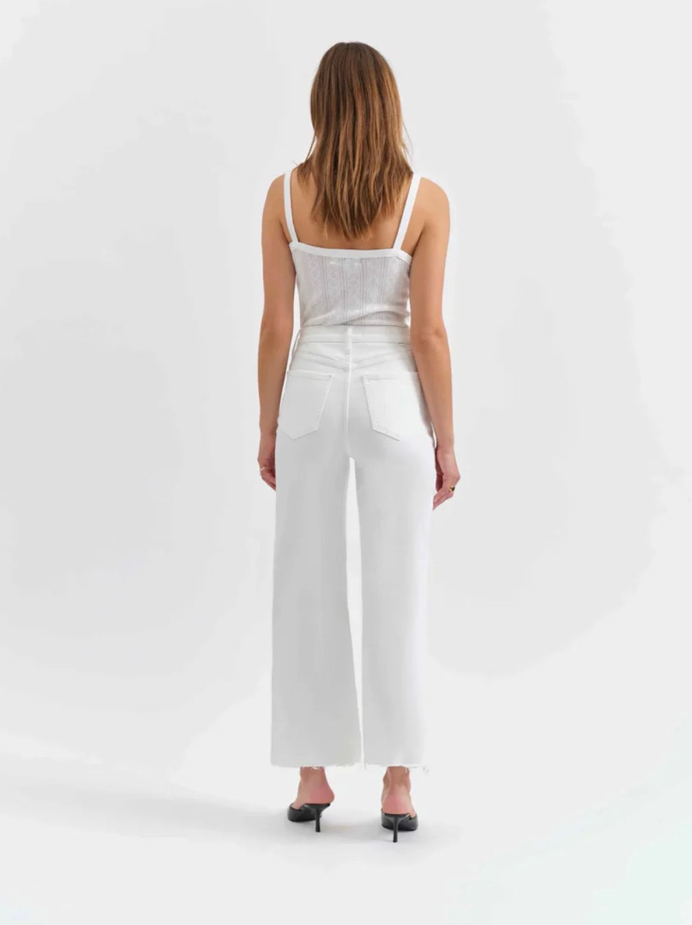 Daze Pleaser High Rise Wide Ankle Jean - Lamb