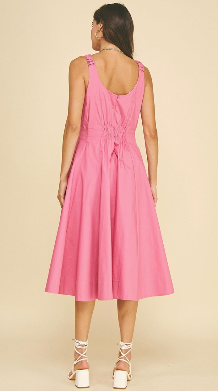 Bubble Gum Bodice Midi Dress