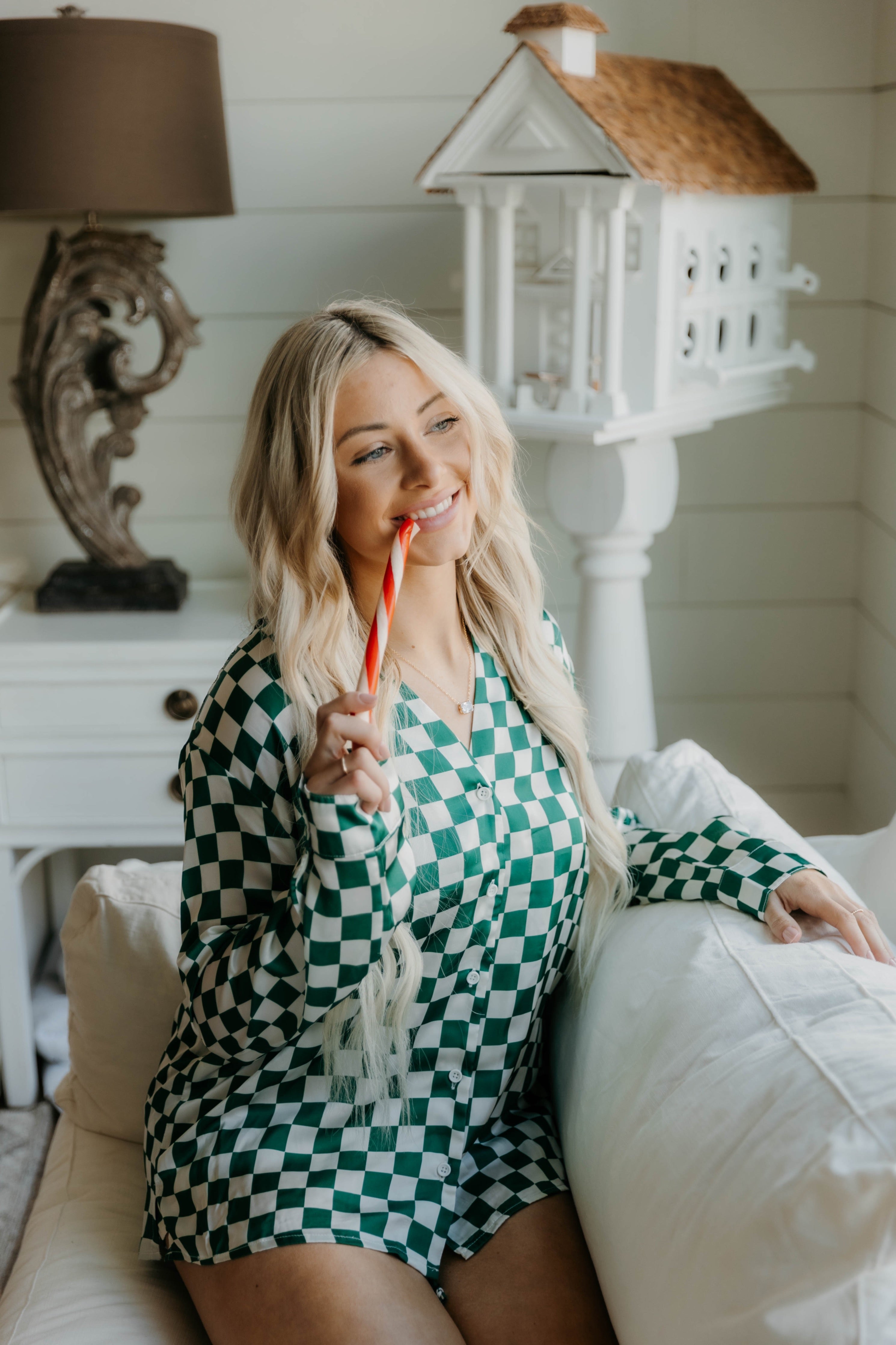 Show Me Your Mumu Early Riser PJ Set - Checker Silky