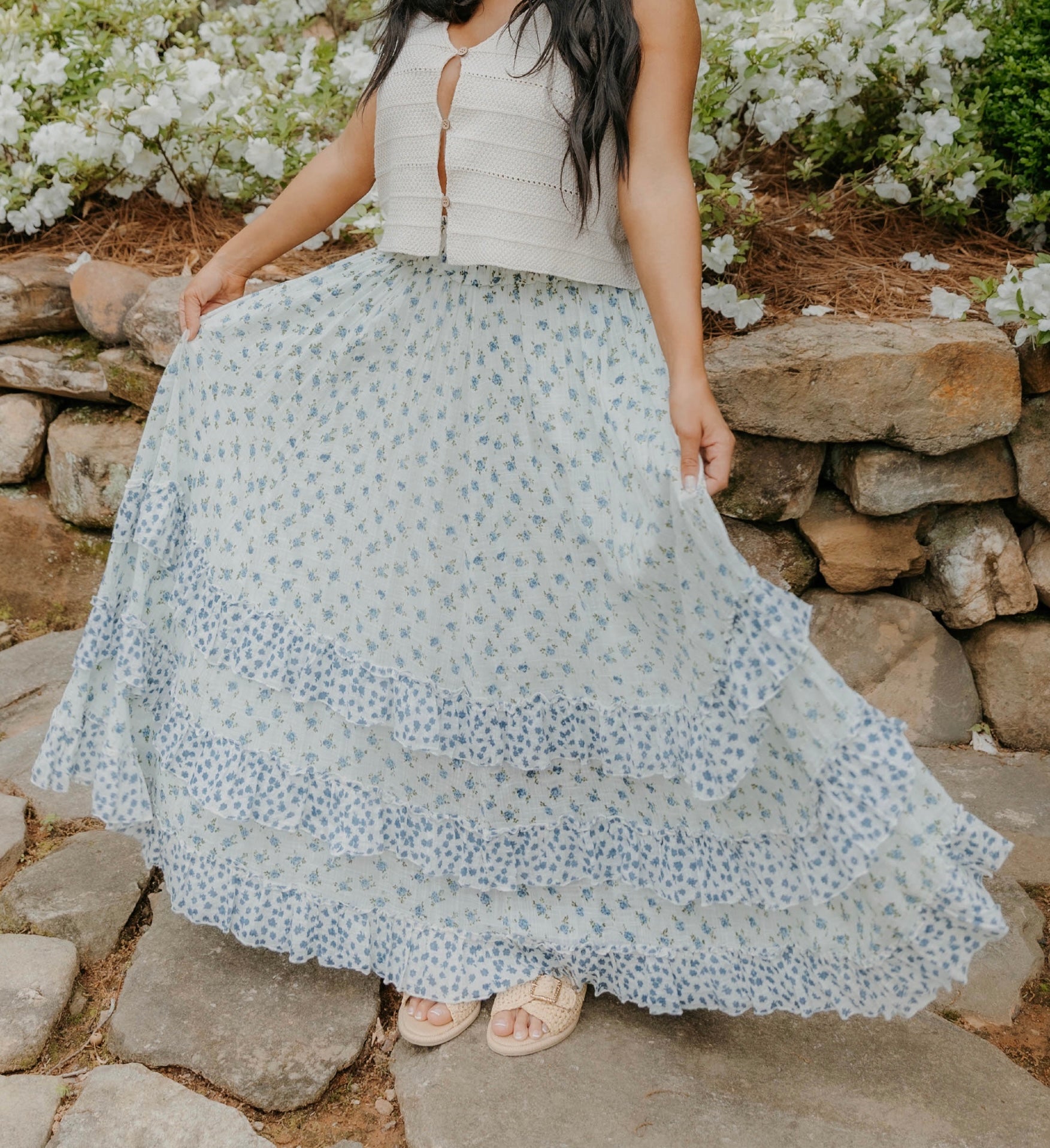 Free People Brynn Printed Maxi Skirt
