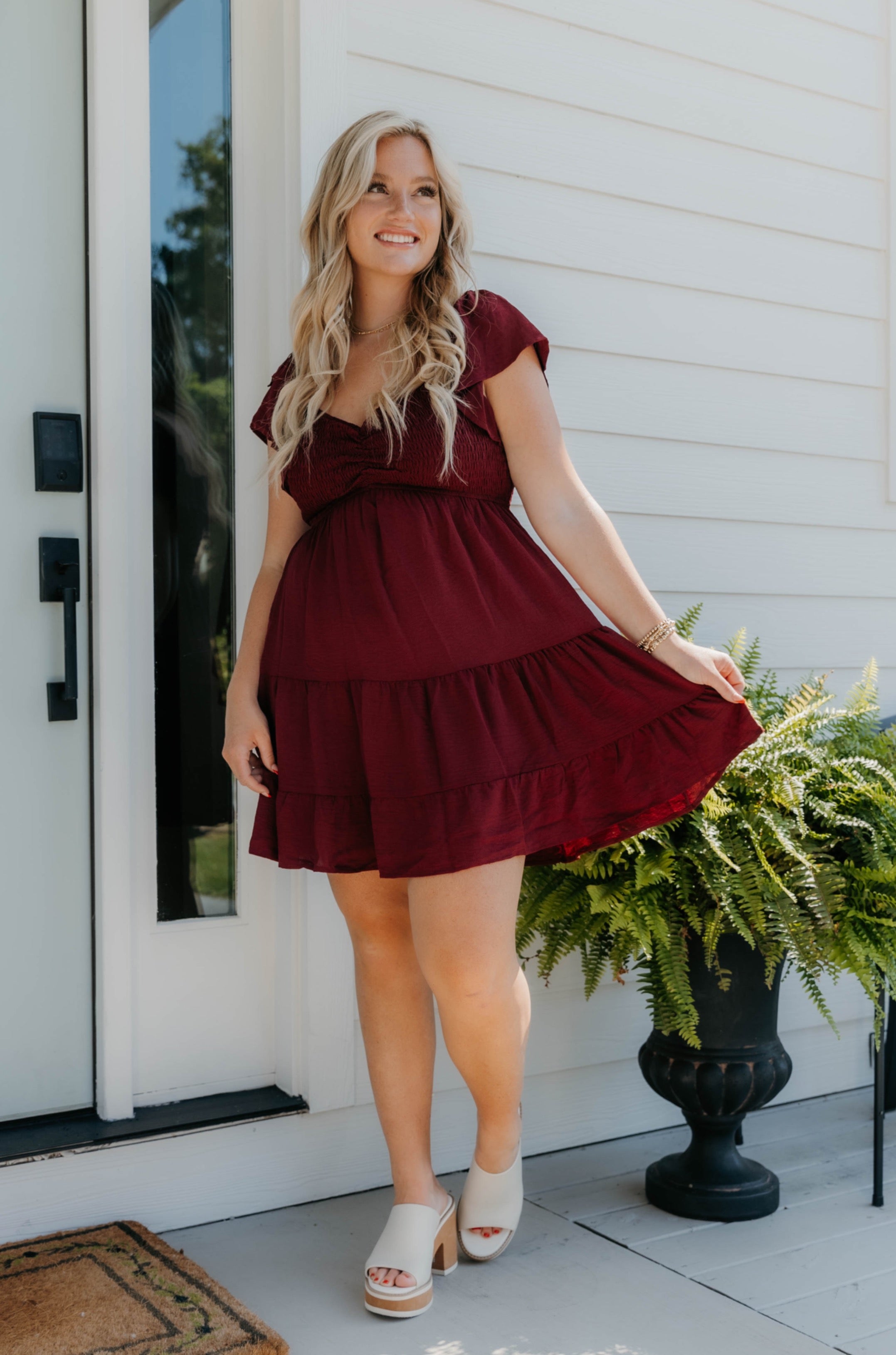 Melina Sweetheart Neck Smocked Dress - Final Sale 25% off in cart