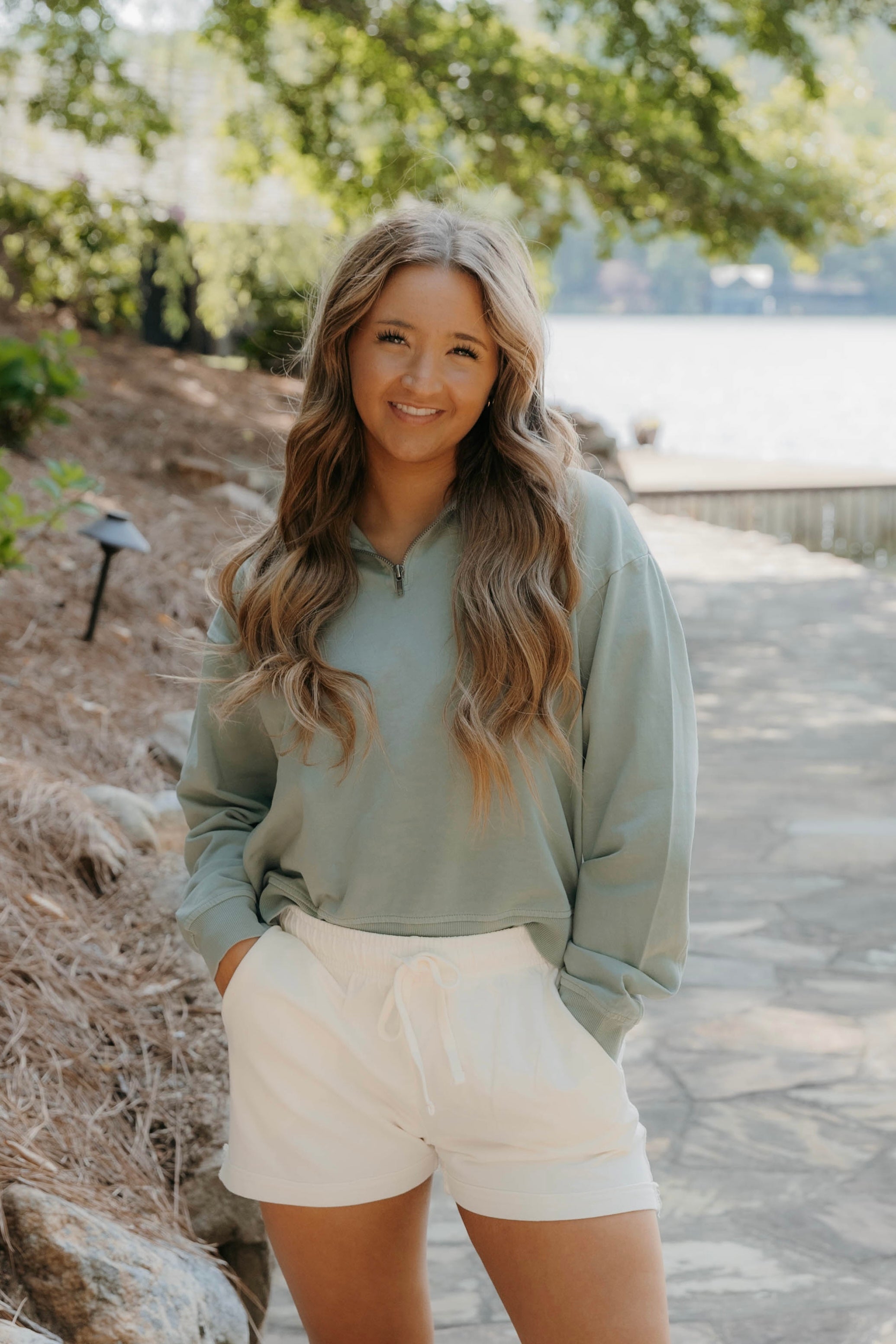 Bria Half Zip Long Sleeve Sweatshirt