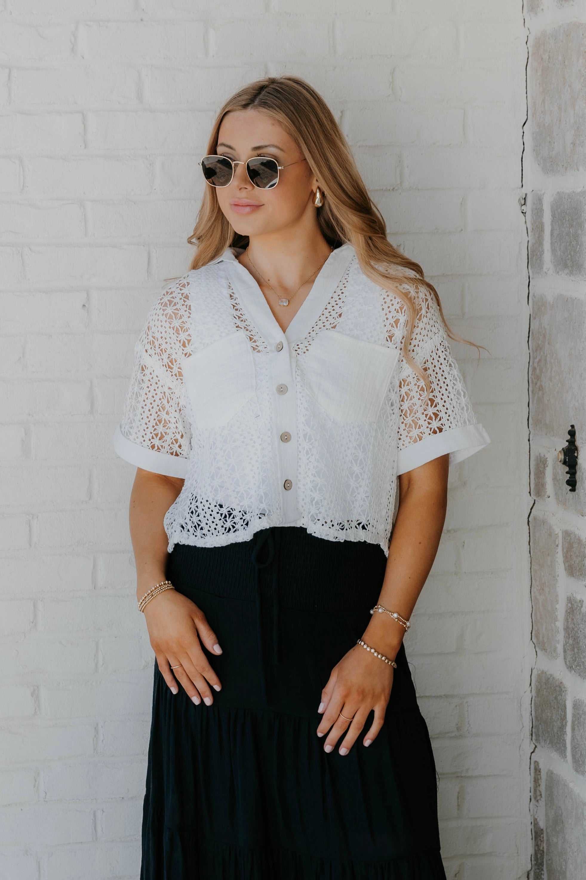 Ellis Crochet Short Sleeve
