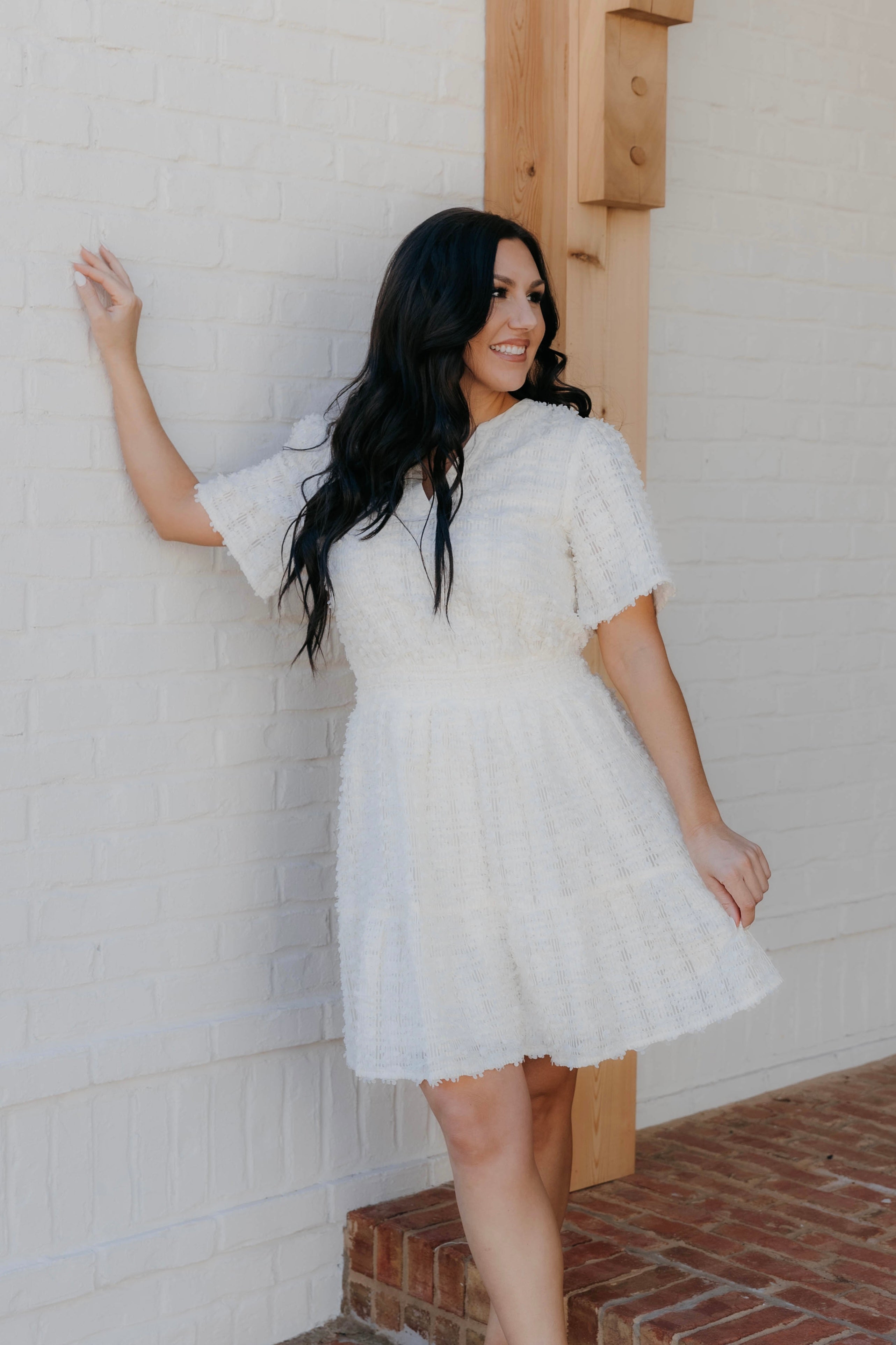 Maddie Textured Tiered Mini Dress