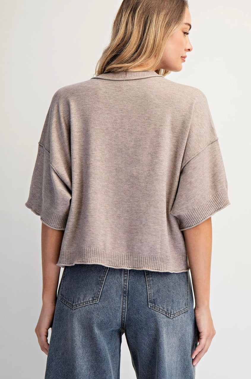Chelsea Crew Neck Cashmere Cardi Top