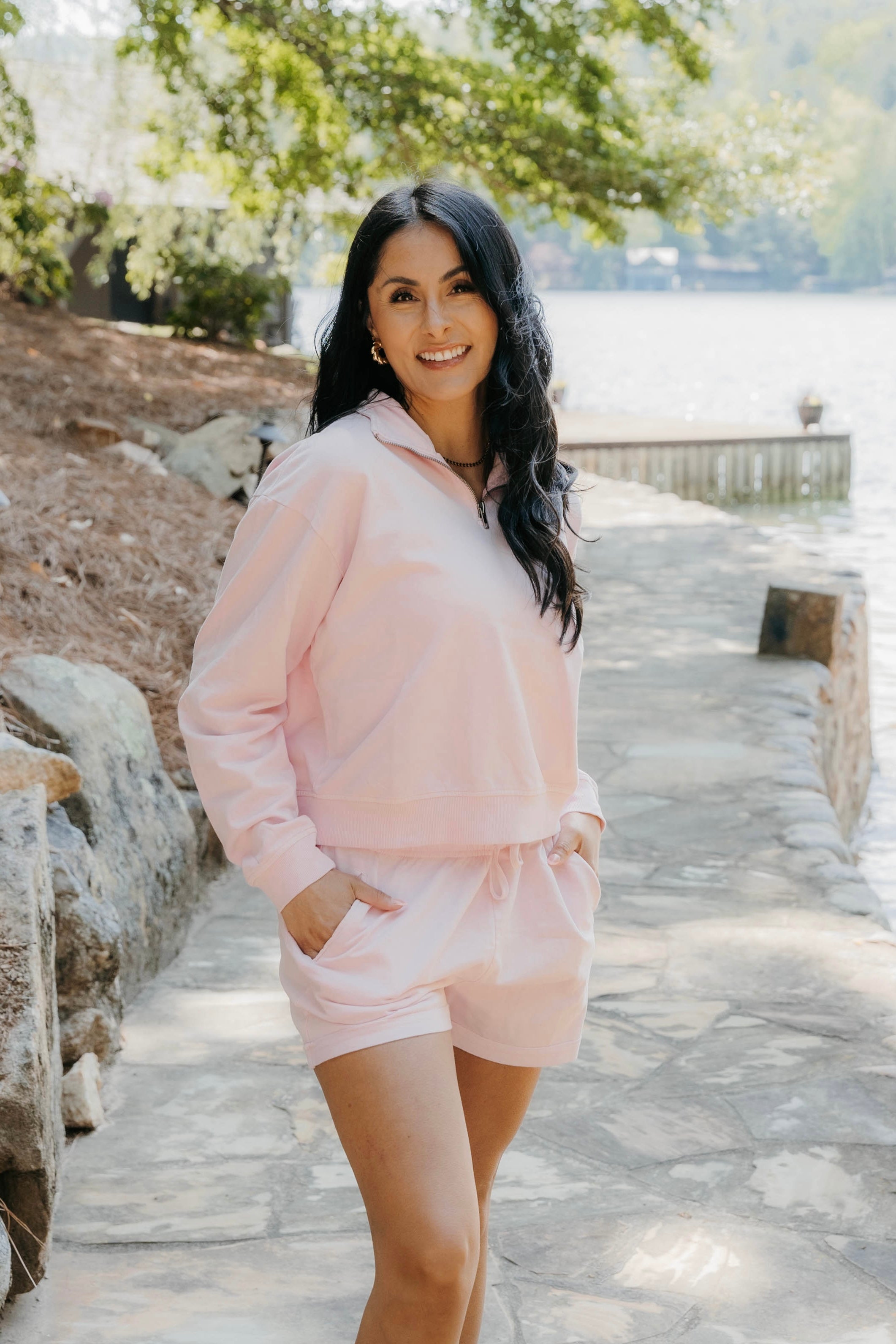 Bria Half Zip Long Sleeve Sweatshirt
