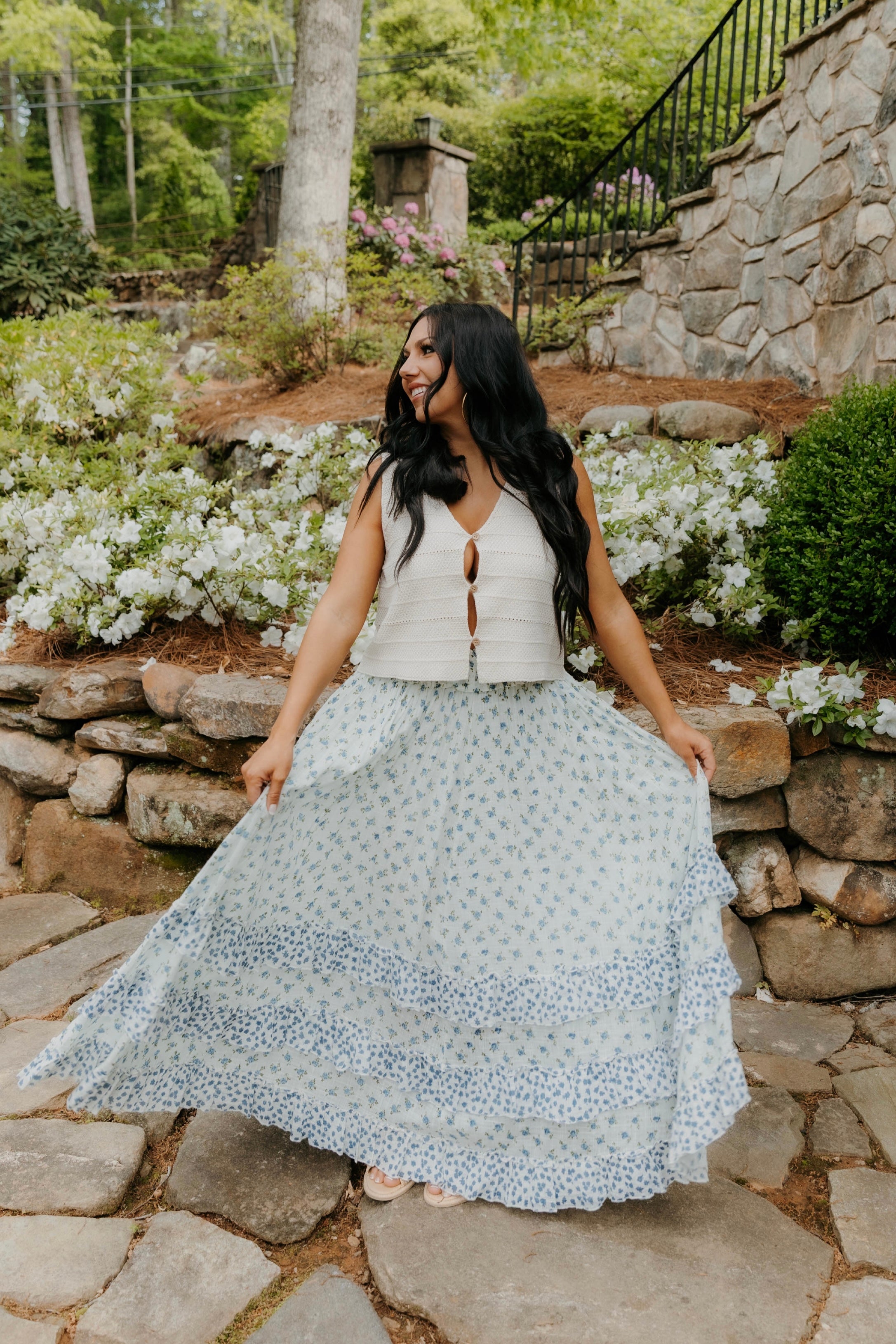 Free People Brynn Printed Maxi Skirt