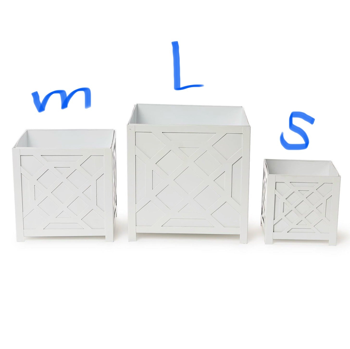 Fretwork Square Metal Planters