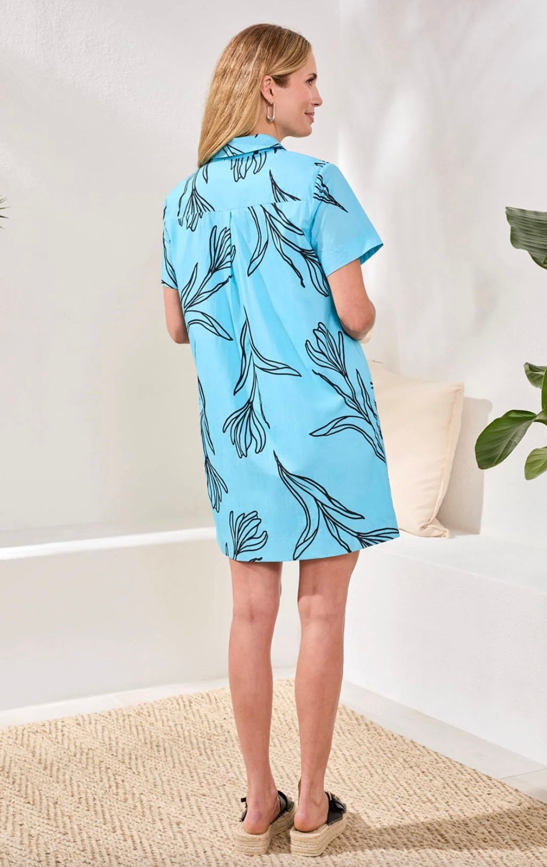 Tribal Jannette Printed Cotton Poplin Button Up Dress