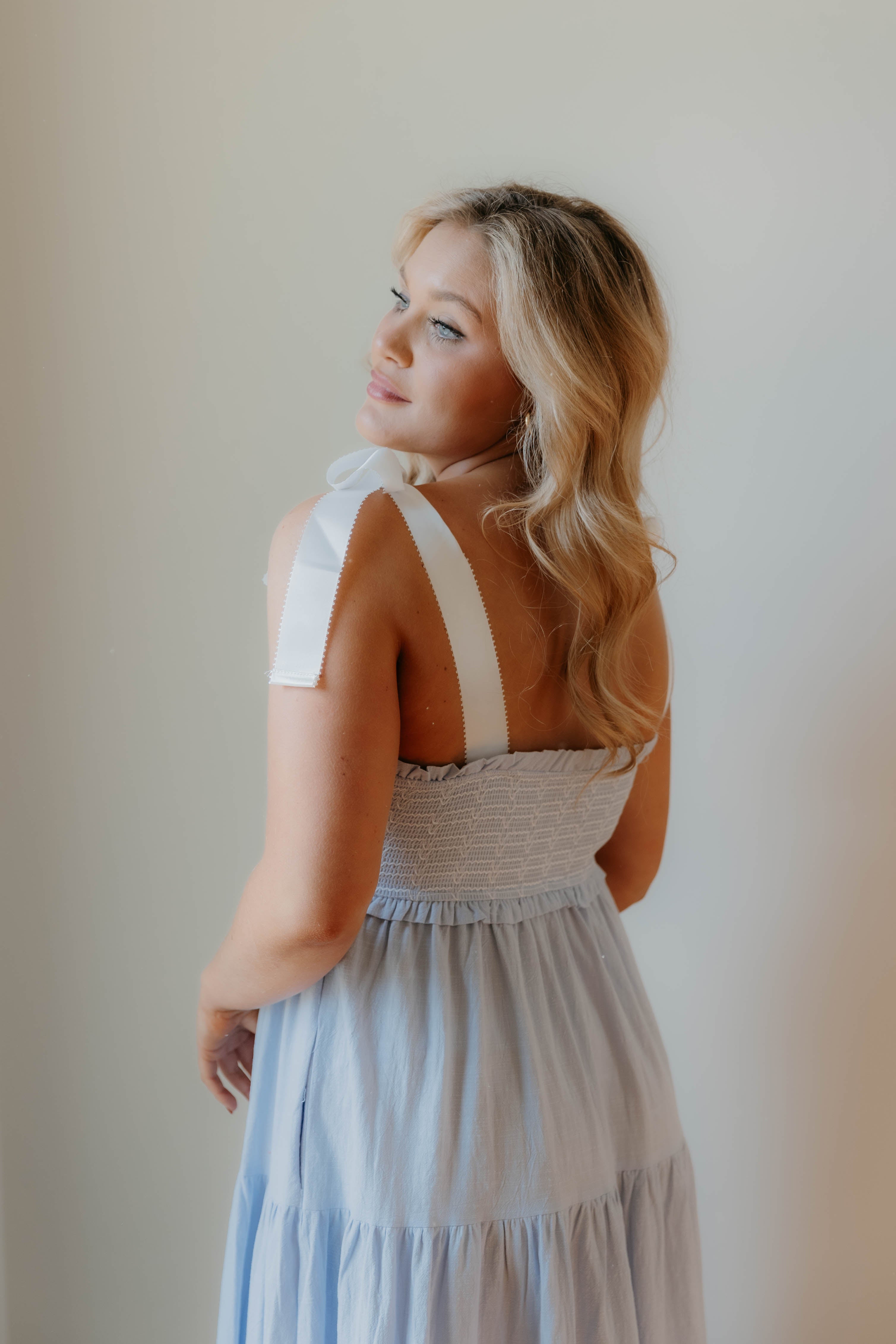 Elle Smocked Tiered Woven Maxi Dress