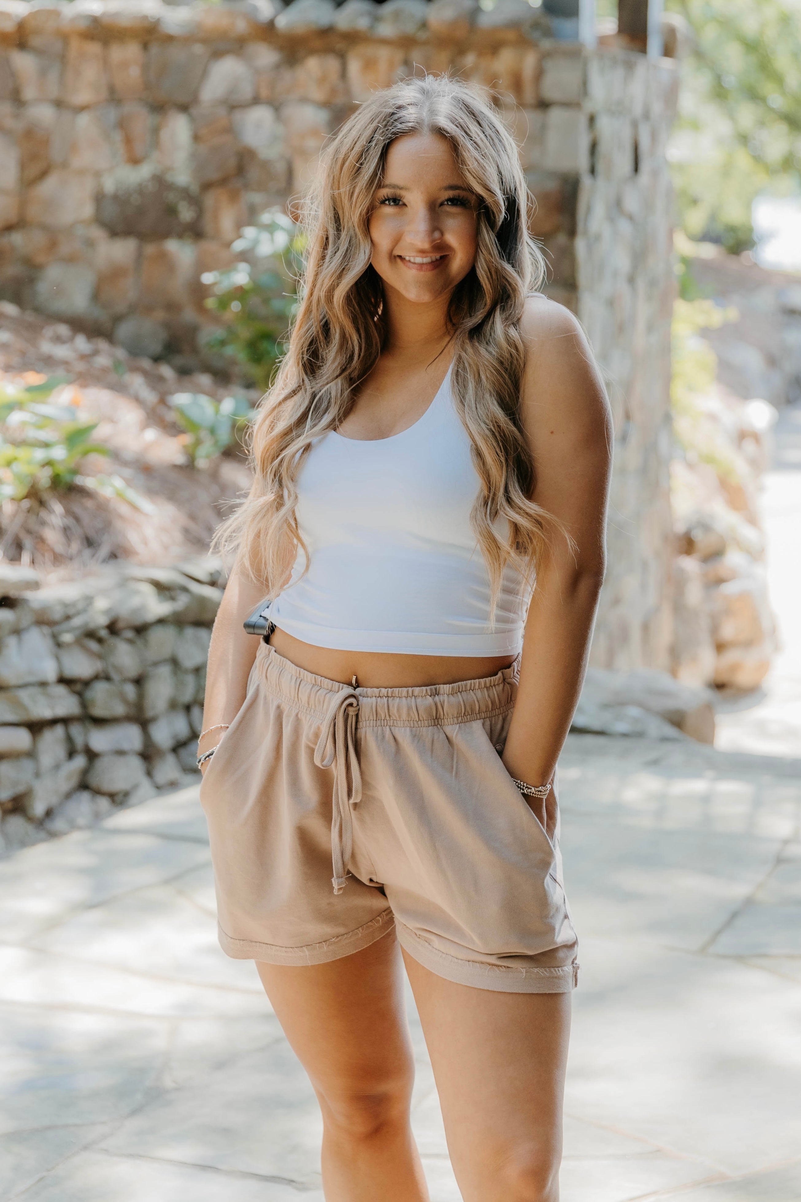 Skylar Terry Raw Edge Detail Shorts