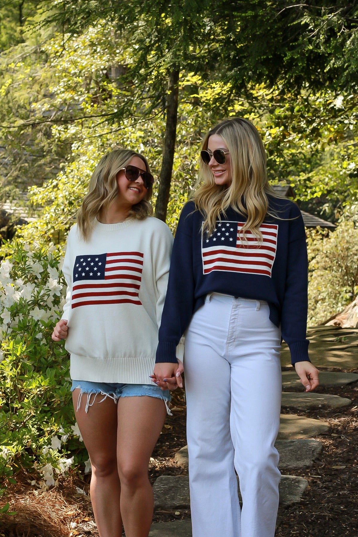 American Flag Knit Pullover Sweater