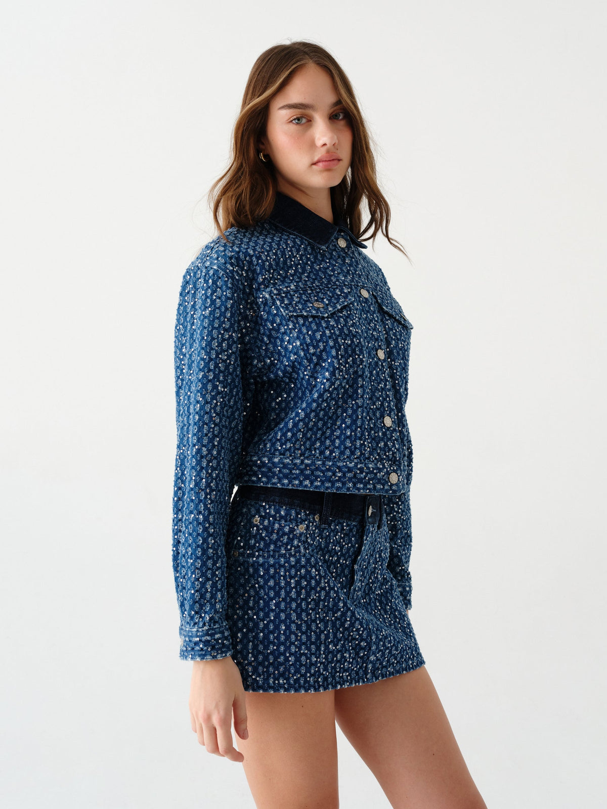 Daze Del Mar Cropped Trucker Jacket - Prism