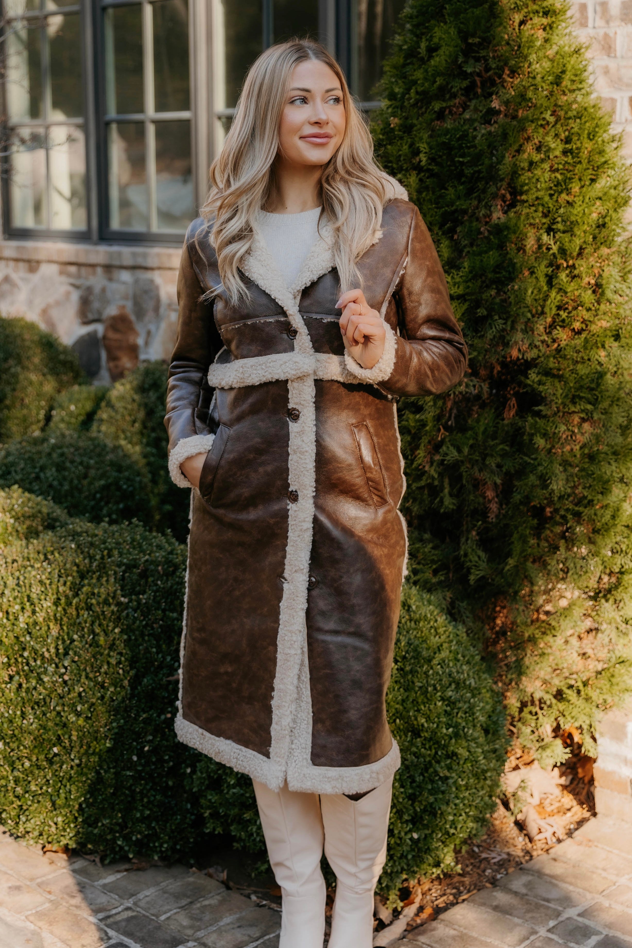 Paige Convertible Faux Leather Coat