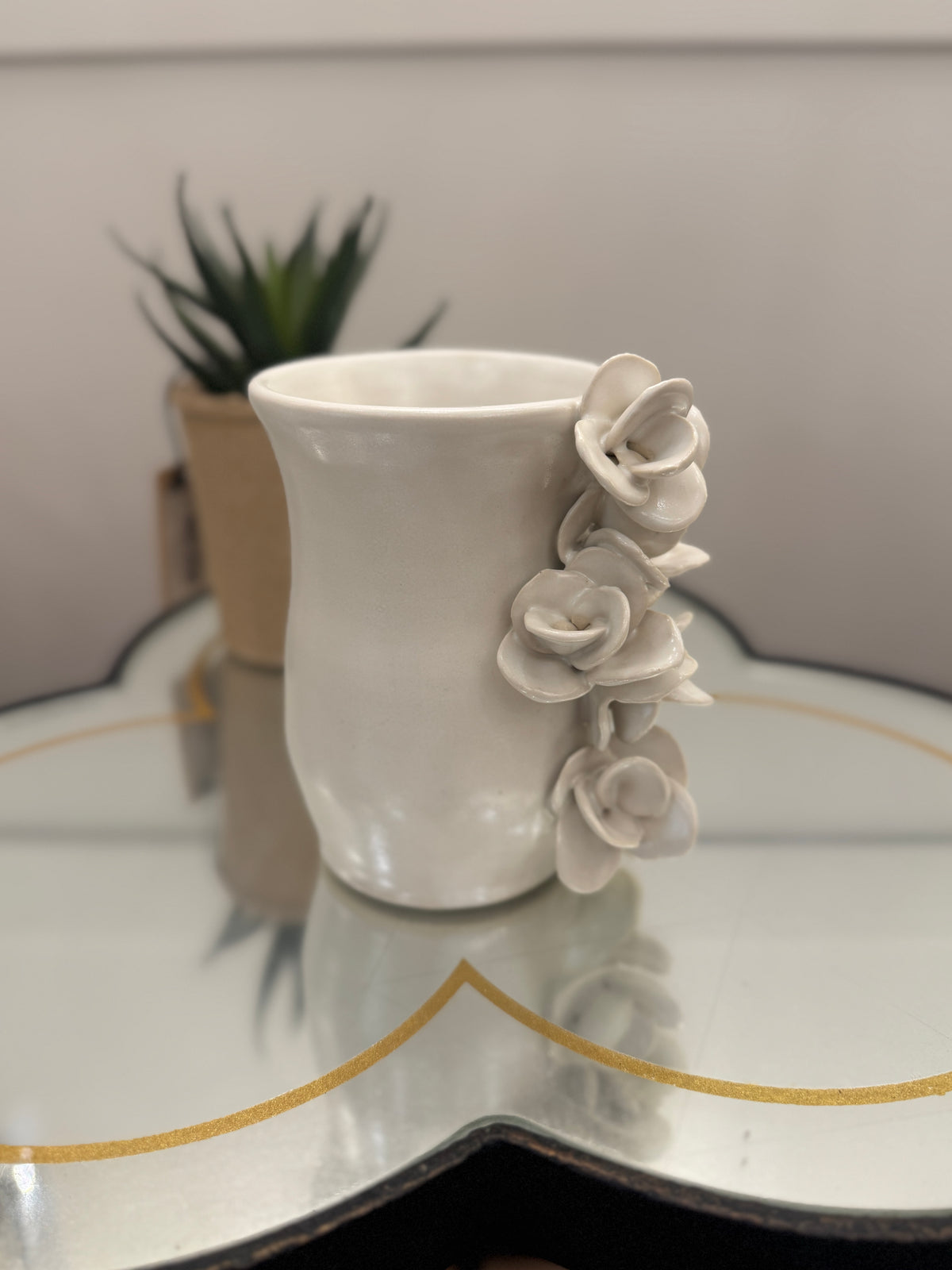 Floral Waterfall Alabaster Vase - Alex Clay Original