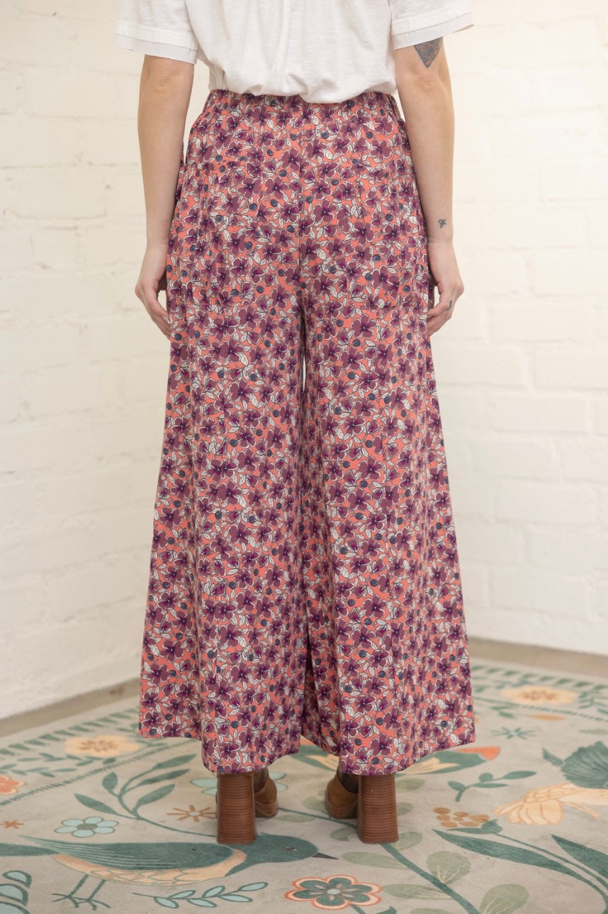 Petal Path Side Tie Wide Leg Pants