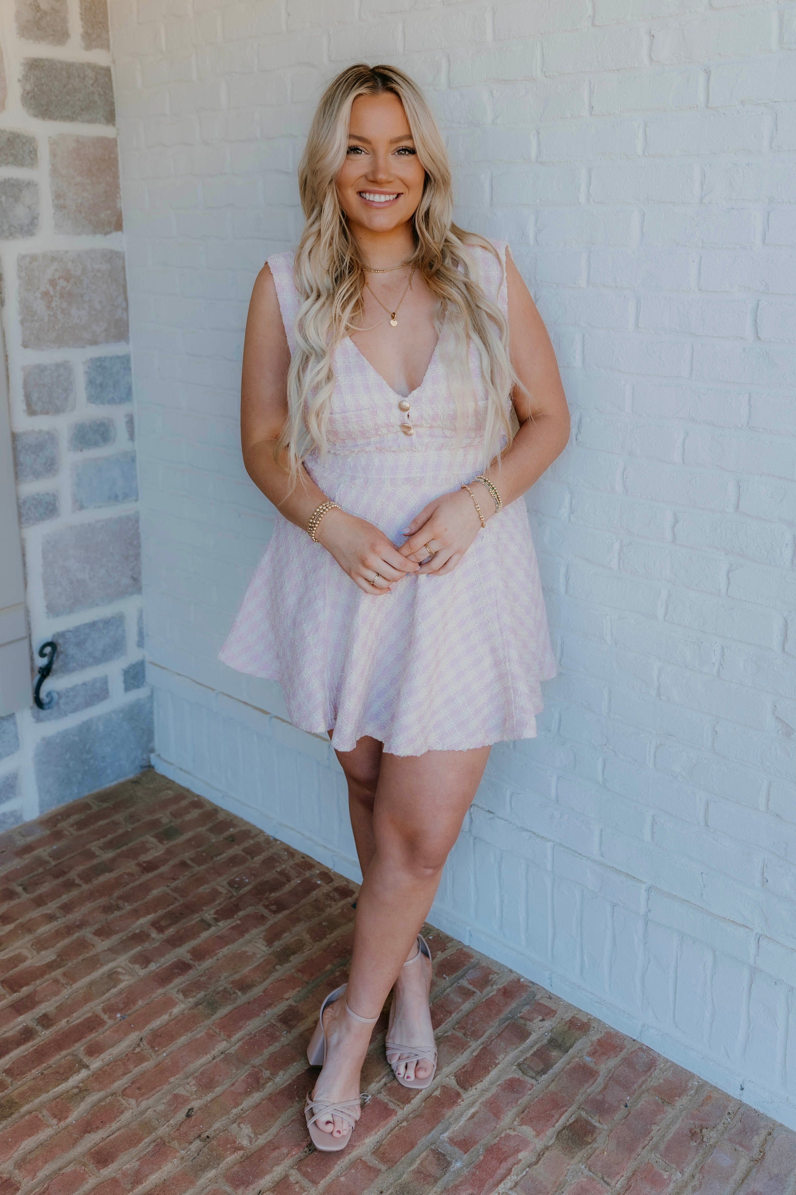 Nola Sleeveless Textured Tweed Dress