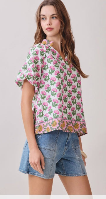 Ginny Floral Top - FINAL SALE 30% OFF ADDED IN CART