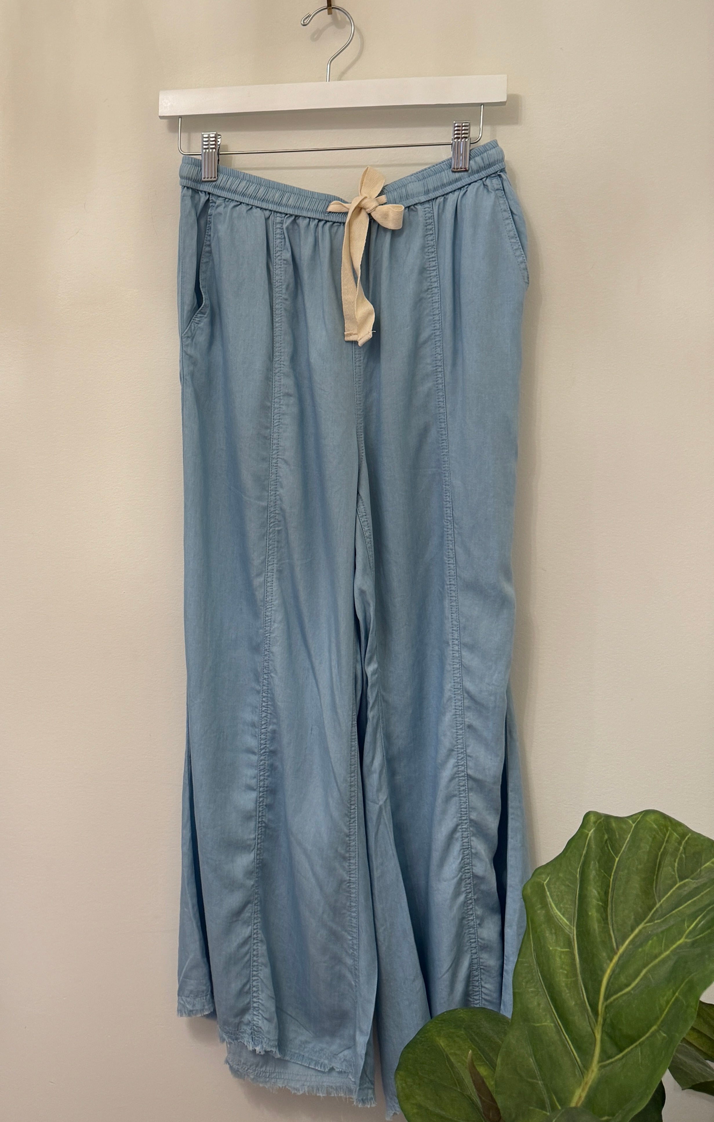Palmer Tencel Chambray Wide Leg Pants