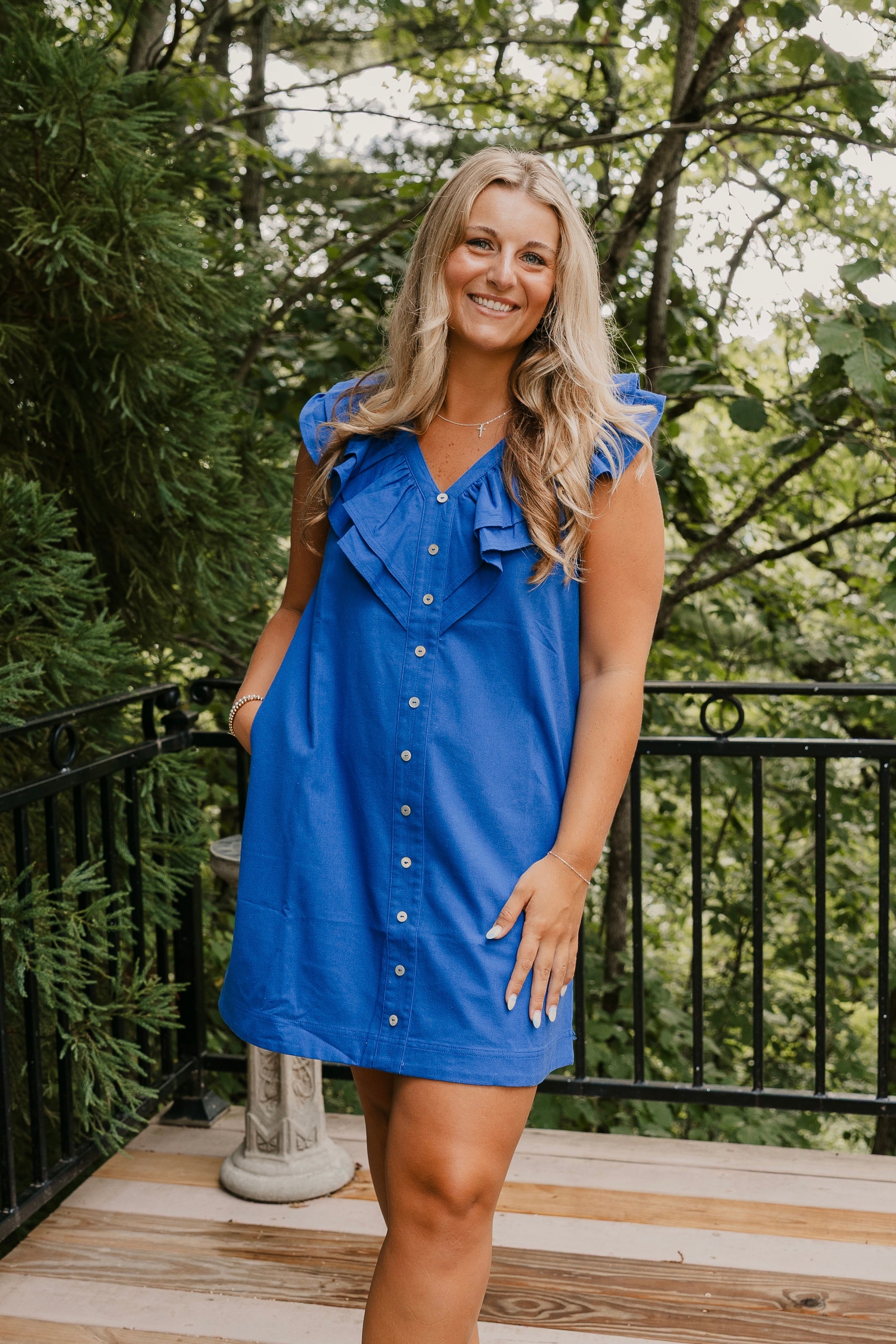 Jane Ruffle Detail Mini Dress