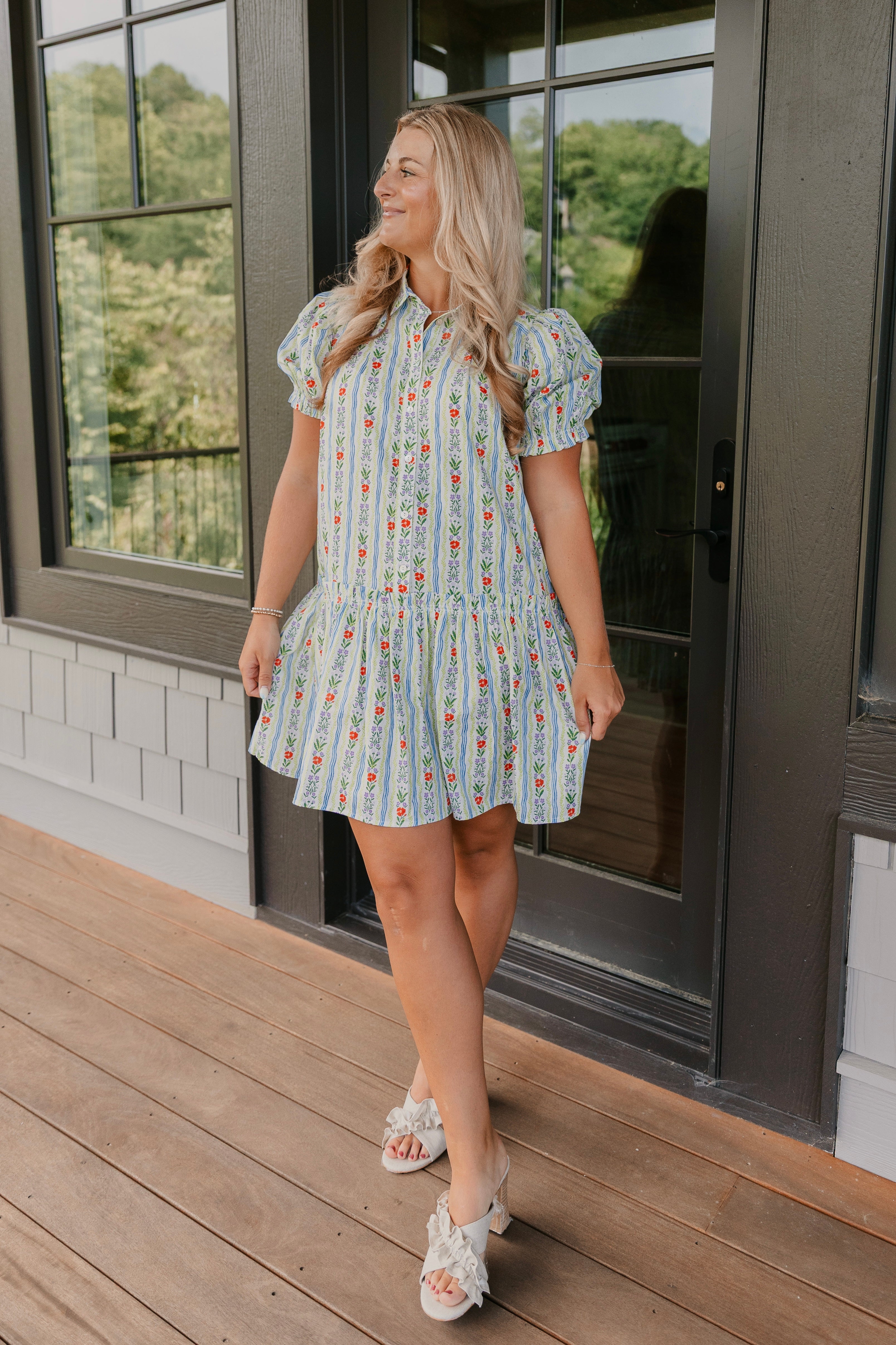Winnie Floral Button Down Mini Dress - Final Sale 25% off in cart