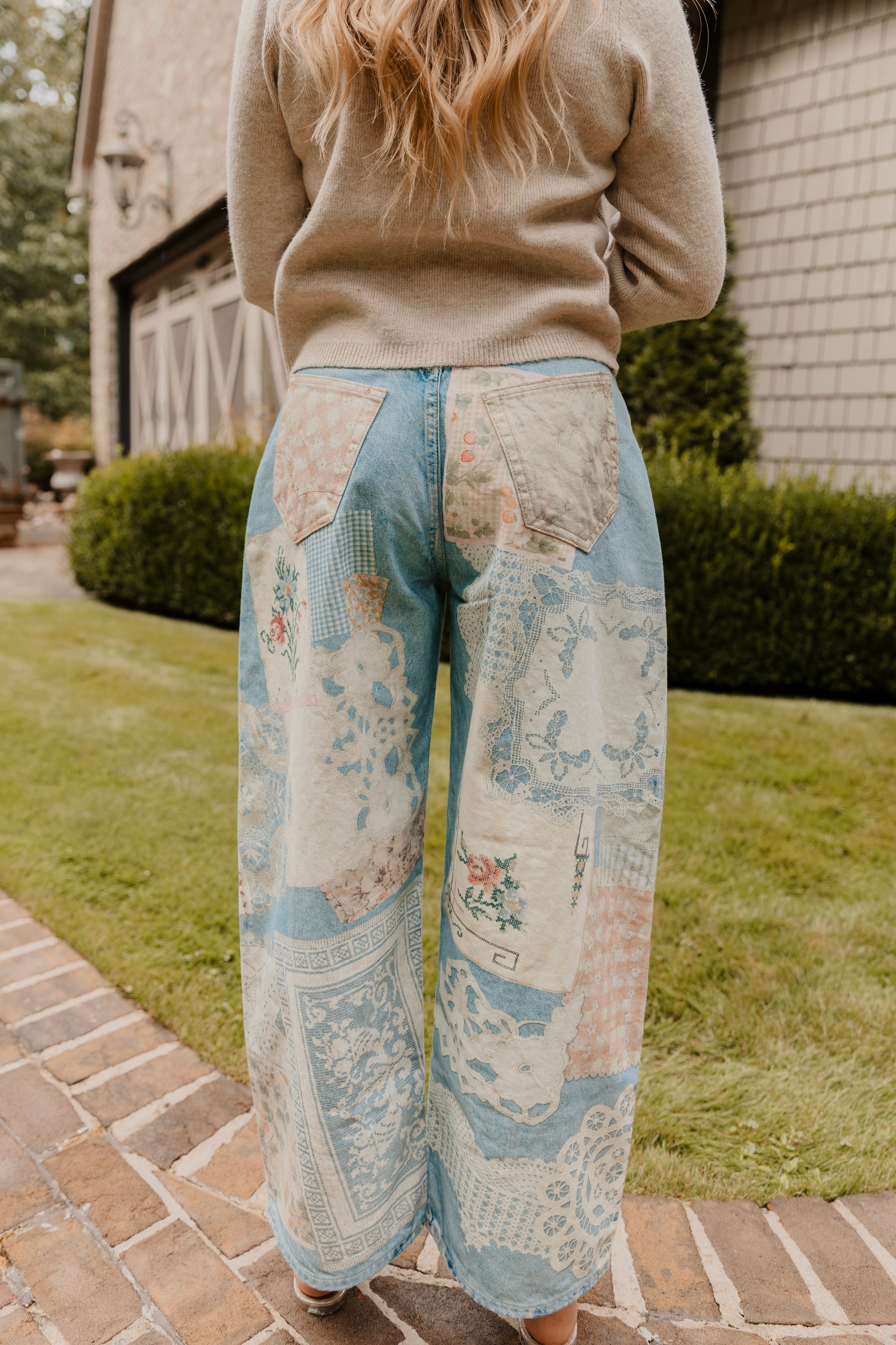 Free People Illusions Printed Relaxed Jeans