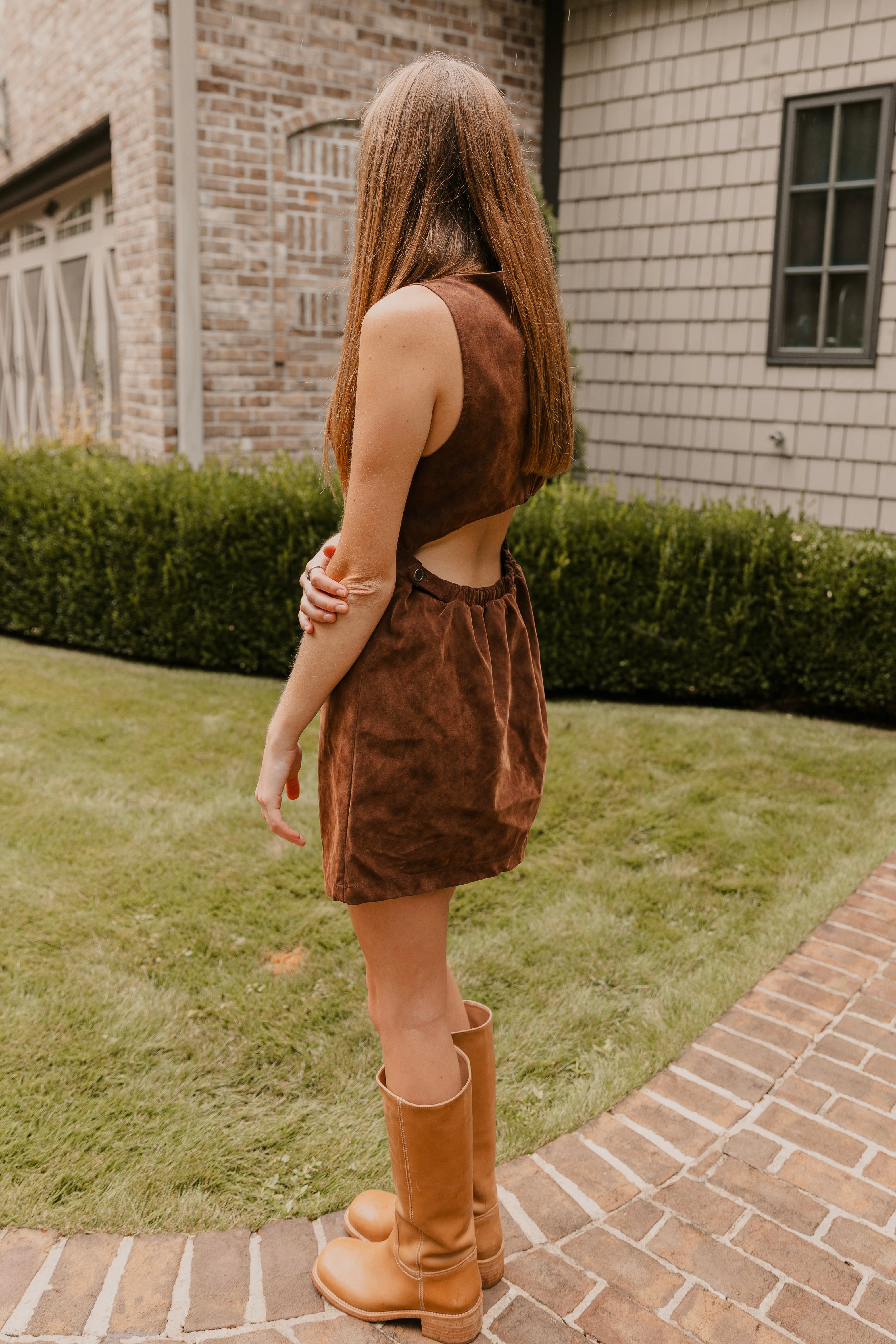 free people brown dress Free People Atlas Suede Mini